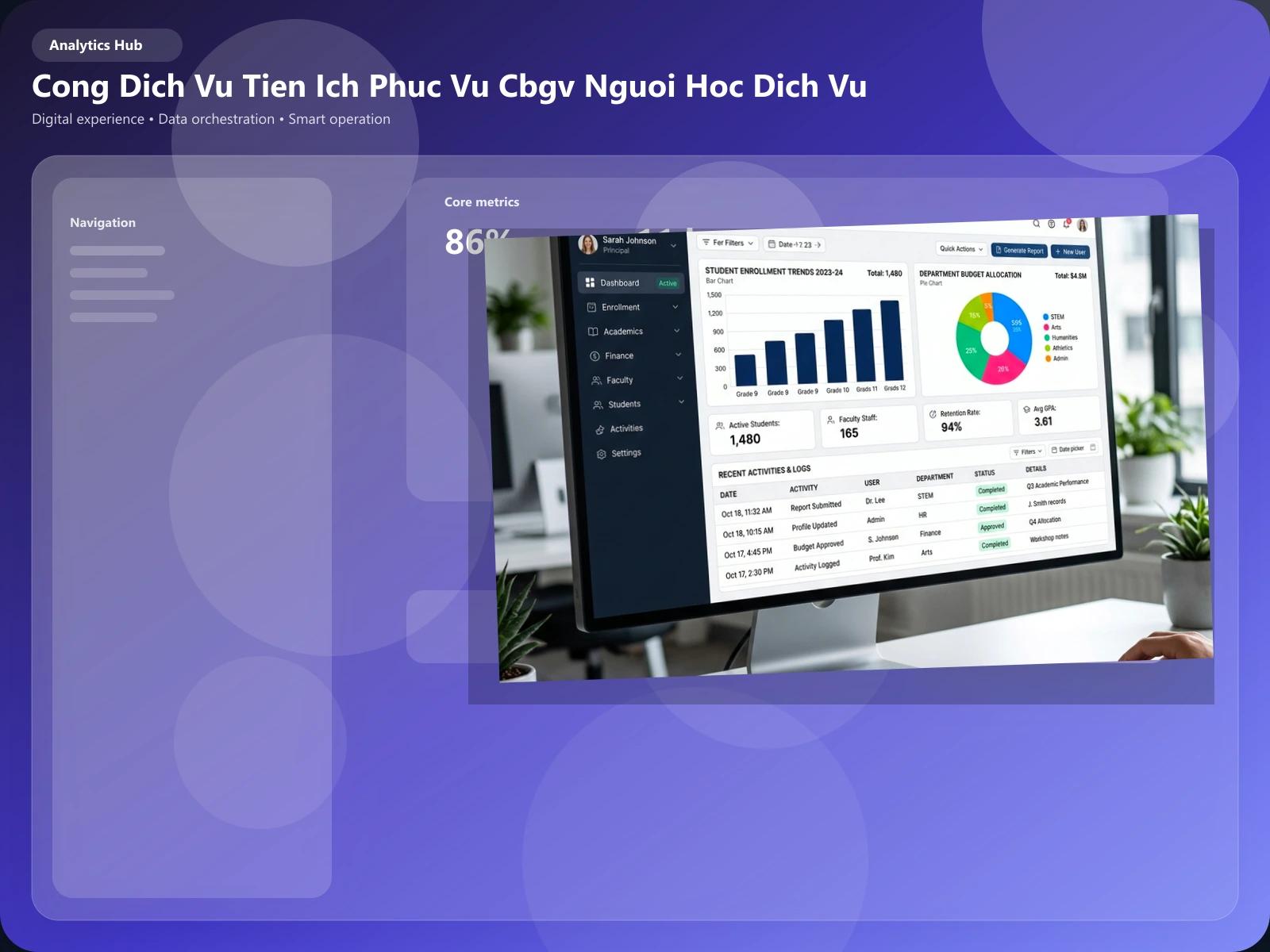 Cổng dịch vụ tiện ích phục vụ CBGV, người học (Dịch vụ công trực tuyến) visual secondary 1